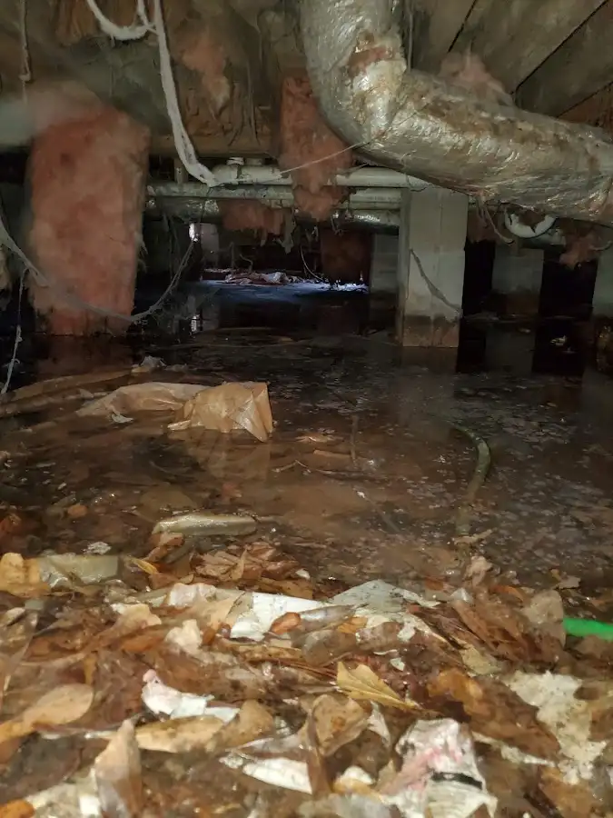 Crawl space flood assessment for Commercial Water Damage Restoration in San Dimas